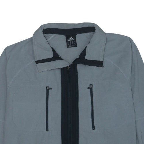 Adidas Men's Grey Softshell Fleece Jacket Size M Full Zip Sportswear