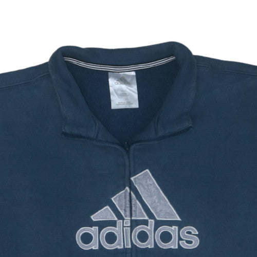 Adidas Men's Blue Full Zip Graphic Sweatshirt L Regular Fit