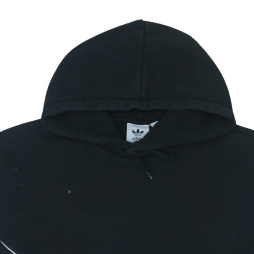 adidas Mens Black Medium Pullover Hoodie with Logo Detail
