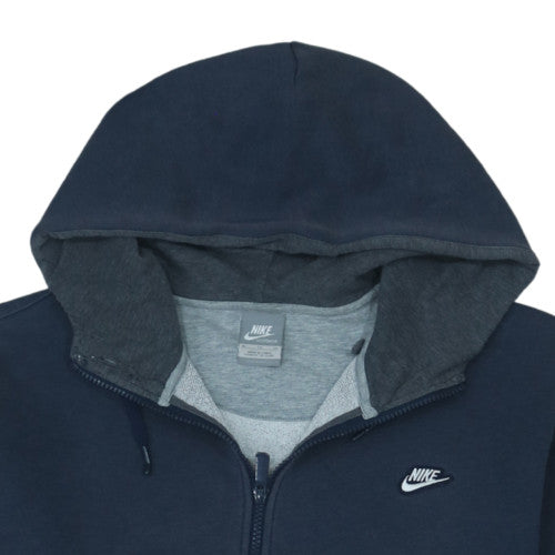Nike Mens Blue Full Zip Hoodie XL Fleece Lined Sweatshirt