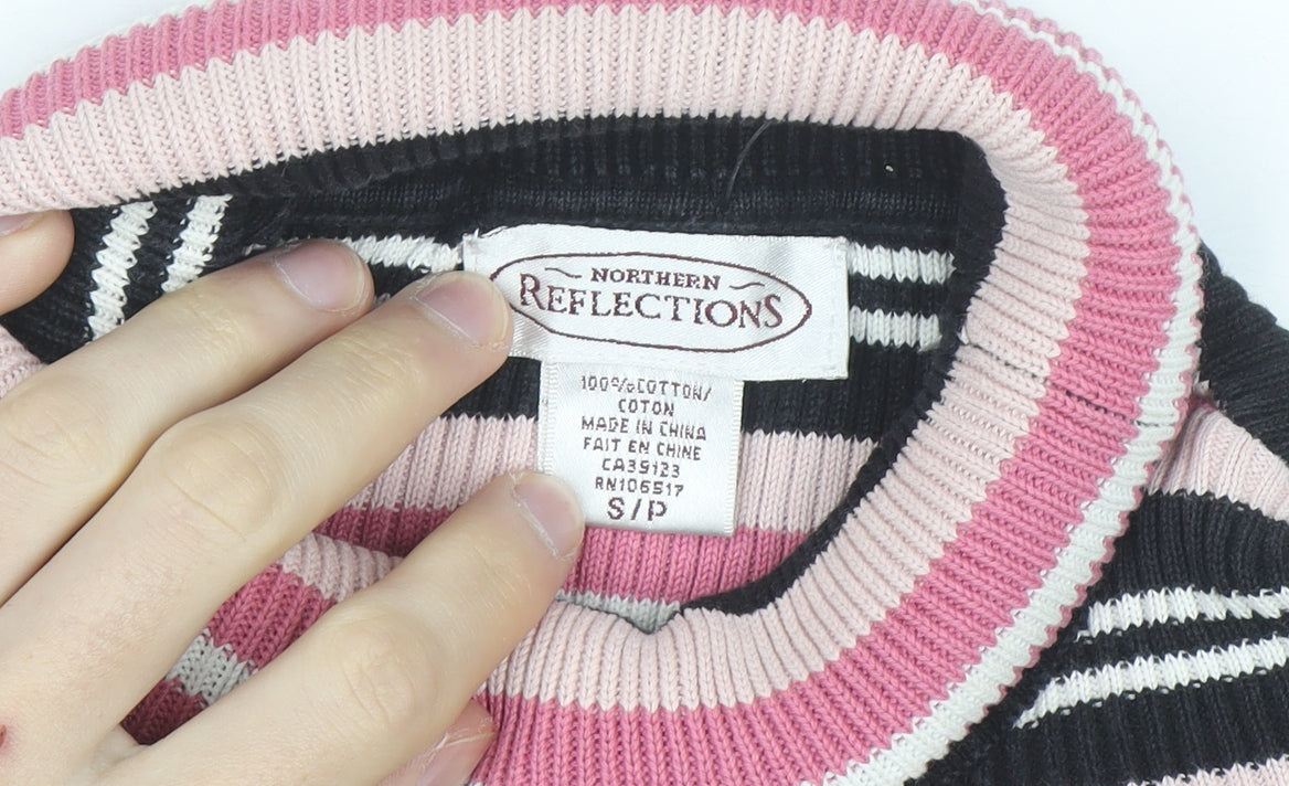 Northern Reflections Women's Multicoloured Striped Roll Neck Cotton Jumper Size S