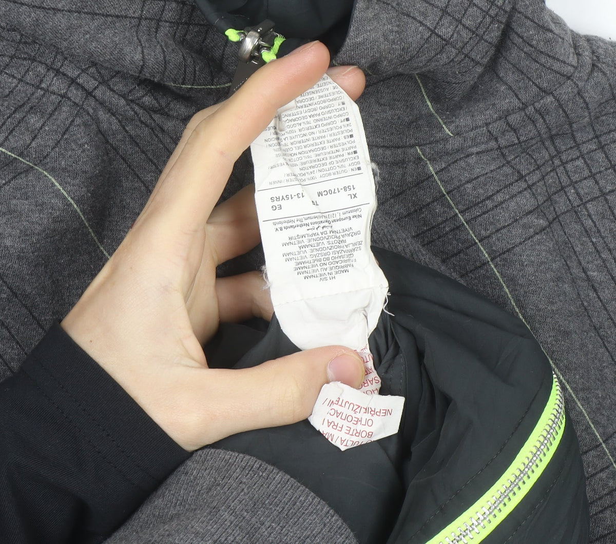 Nike Teens Grey Full Zip Hoodie XL Logo Sportswear