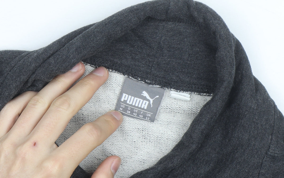 Puma Womens Dark Grey Cowl Neck Pullover Sweatshirt Size 12