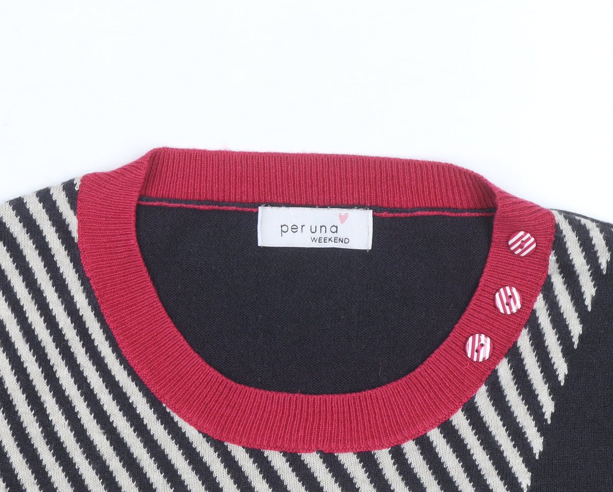 Marks & Spencer Women’s Multicoloured Striped Jumper Size 14