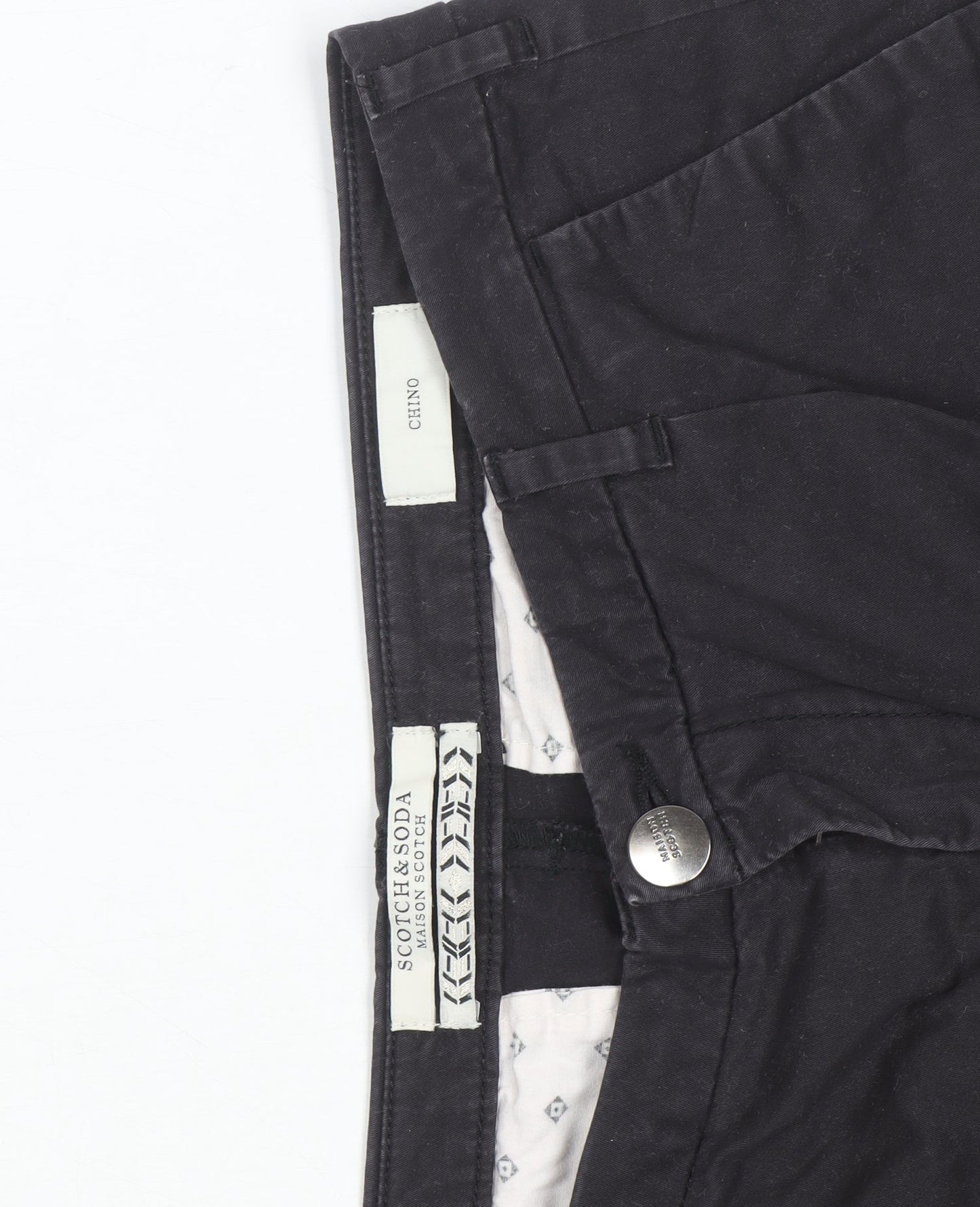 Scotch & Soda Men's Black Chino Trousers Size 26/32 Slim Fit