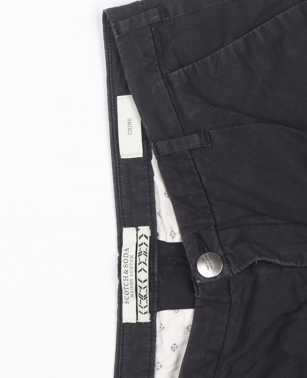 Scotch & Soda Womens Black Chino Trousers Size 26/32 Slim Fit