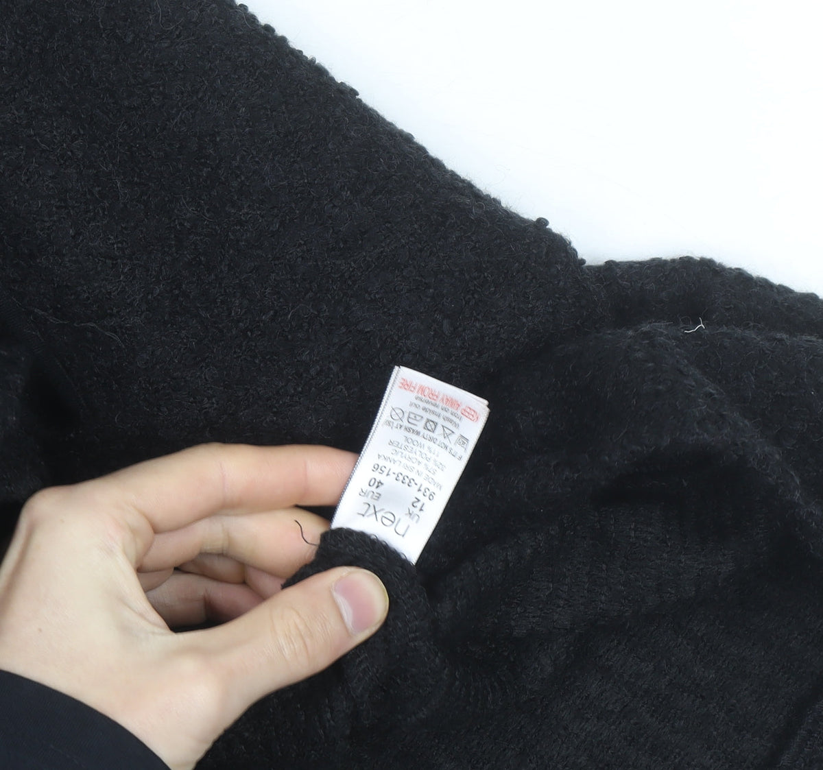 Next Women’s Black Roll Neck Cape Knit Jumper L