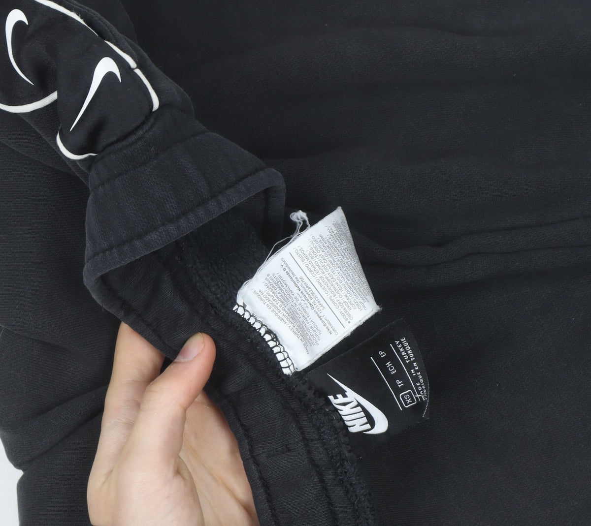 Nike Men's Black XS Jogger Fleece Trousers with Side Stripe