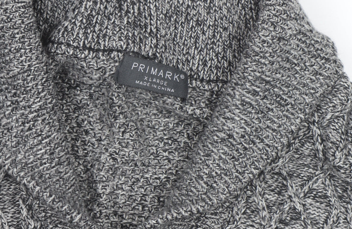 Primark Womens Grey Cable-Knit Button Cardigan XL