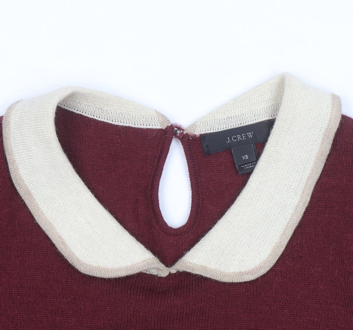 J.Crew Womens Red Collared Merino Wool Jumper XS
