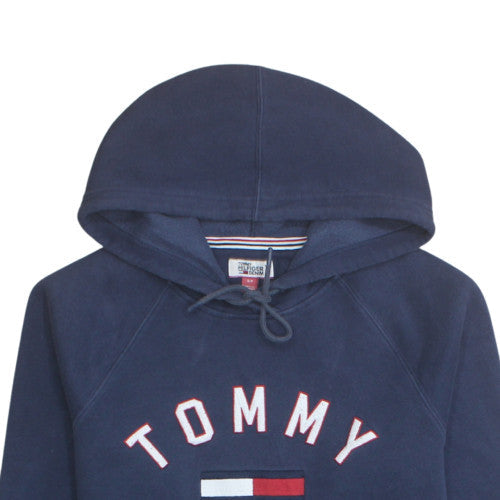 Tommy Hilfiger Men's Blue Pullover Hoodie Size M Embroidered Logo