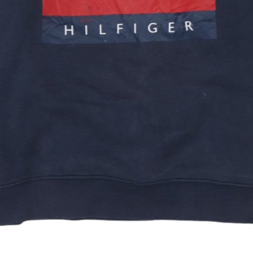 Tommy Hilfiger Men's Navy Blue Crew Neck Logo Sweatshirt Size L