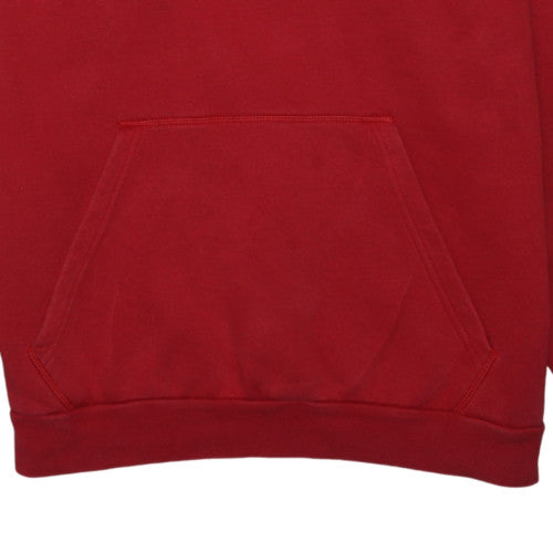 Adidas Mens Red Pullover Hoodie L Sports Fleece Sweatshirt