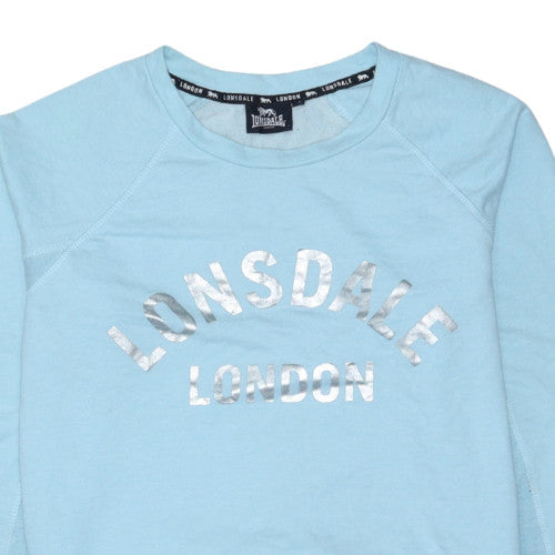 Lonsdale Women Blue Logo Crew Neck Sweatshirt Size 14