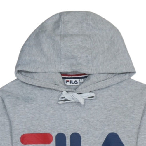FILA Womens Grey XS Pullover Hoodie Sweatshirt with Logo Print