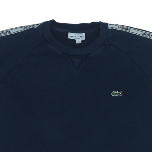 Lacoste Men’s Blue Relaxed Fit Crew Neck Logo Sweatshirt 2XL