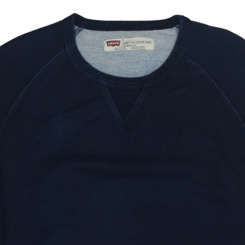 Levi's Men's Blue Regular Fit Crew Neck Long Sleeve Cotton Sweatshirt Size M