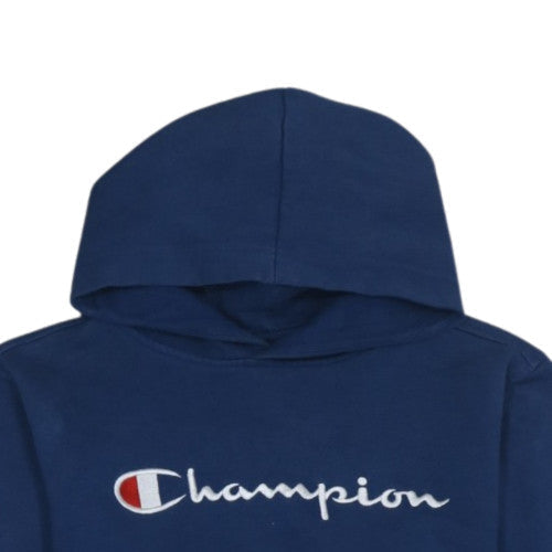 Champion Boys Blue Pullover Hoodie 176cm Classic Fit Cotton Blend