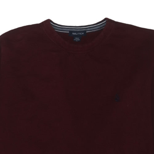 Nautica Mens Brown L Crew Neck Pullover Sweatshirt