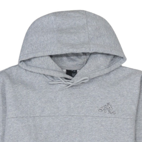 Adidas Men's Grey Pullover Hoodie Size L Regular Fit Fleece