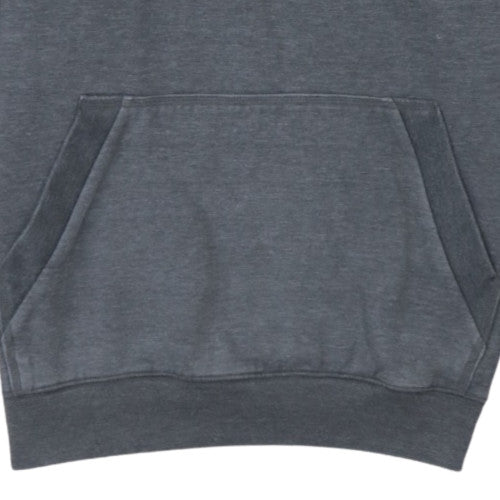 Reebok Mens Grey Pullover Hoodie M Sports Logo Fleece