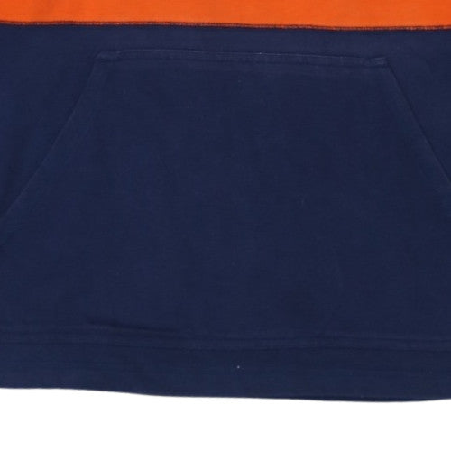 Adidas Mens Blue Orange Quarter Zip Pullover Hoodie M