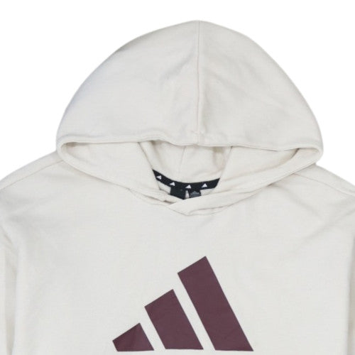 Adidas Men's Beige XL Pullover Hoodie with Logo Print