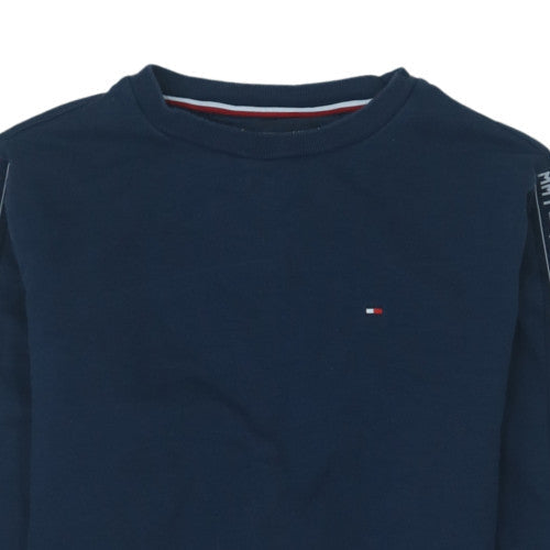 Tommy Hilfiger Men’s Blue Logo Tape Crew Neck Sweatshirt M
