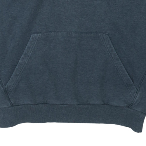 Adidas Men's Blue XL Pullover Hoodie with Logo and Drawstring