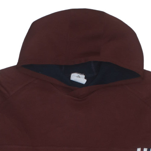 Adidas Men’s Brown Pullover Hoodie L Logo Fleece Sportswear