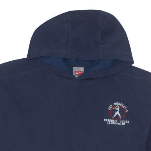 Nike Team Men's Blue Pullover Hoodie L Embroidered Sports Fleece