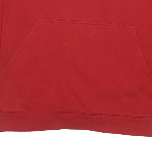 Adidas Men's Red XL Pullover Hoodie with Black Logo