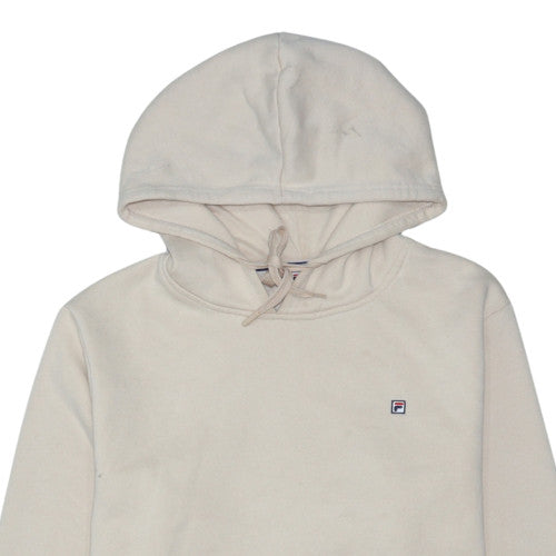 Fila Men's Beige Pullover Hoodie Size S Cotton Blend Regular Fit