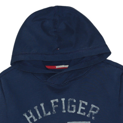Tommy Hilfiger Teens Blue Pullover Hoodie 164 Logo Graphic Sweatshirt