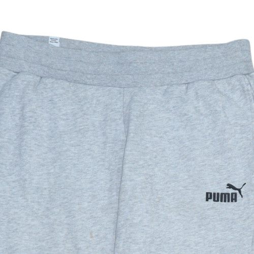 Puma Men's Grey Jogger Sweatpants S Regular Fit Elastic Waist