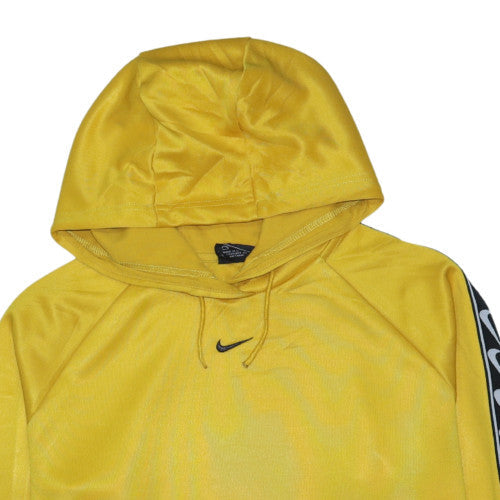 Nike Men's Yellow Small Pullover Hoodie with Logo Tape Sleeves
