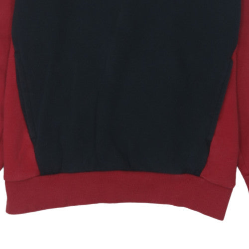 Adidas Men Red Pullover Hoodie L Sports Fleece Sweatshirt