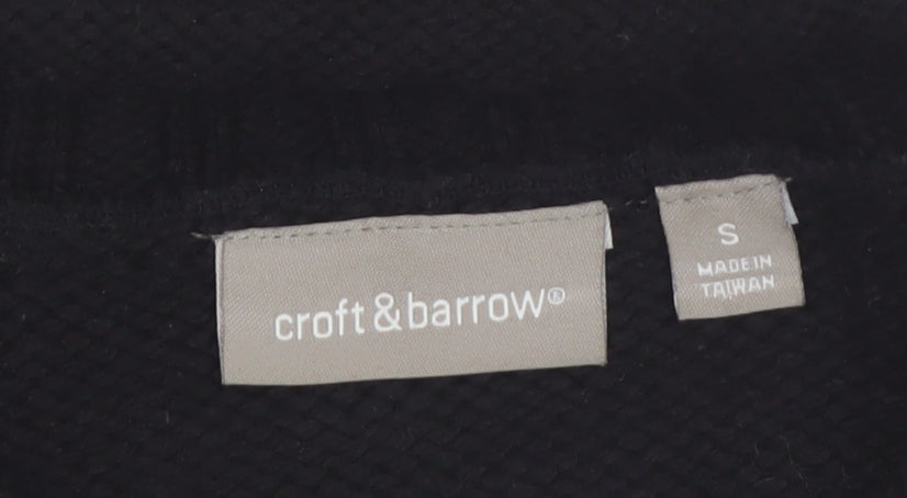 Croft & Barrow Women's Black Red Fair Isle V-Neck Acrylic Jumper Size S