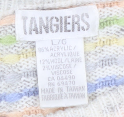Tangiers Men's Multicoloured Waffle Knit Wool Blend Pullover Jumper L