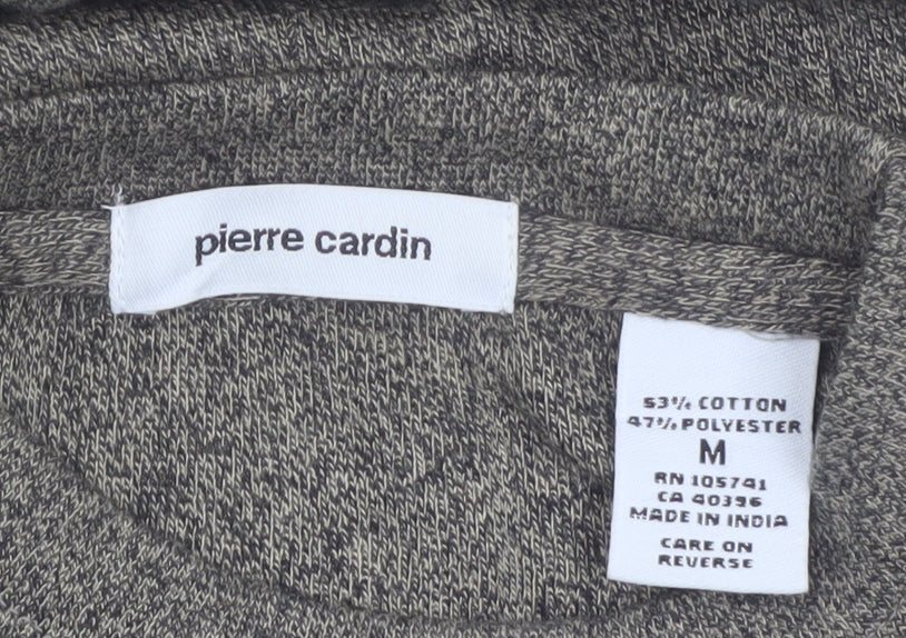 Pierre Cardin Men's Grey Cotton Blend Crew Neck Jumper Size M