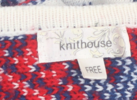 Knithouse Women’s Multicoloured Aztec Knit Open Cardigan One Size