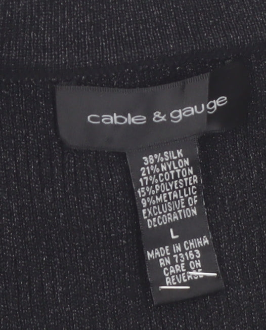Cable & Gauge Women's Black Silk Blend Scoop Neck Jumper L