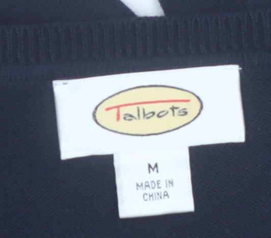 Talbots Men's Multicoloured Argyle V-Neck Cotton Jumper Size M