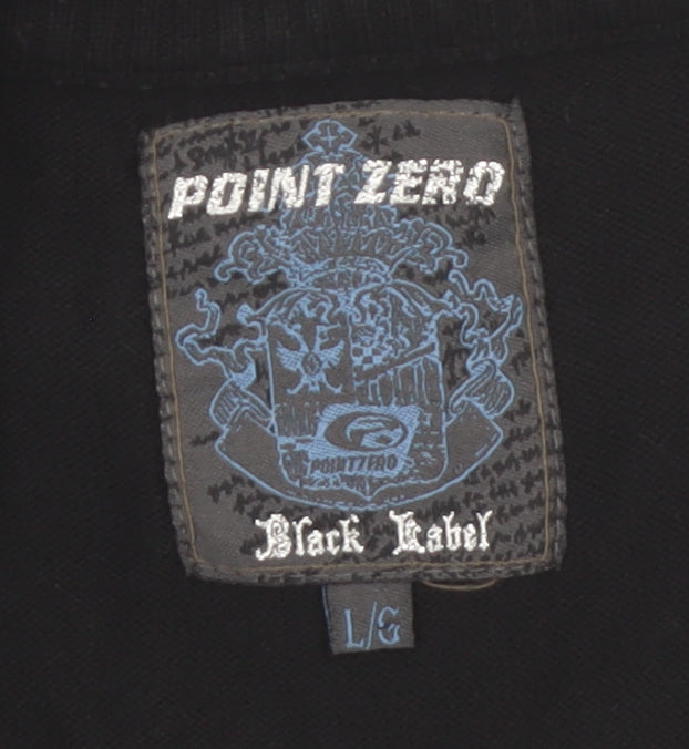 Point Zero Men’s Black Argyle Cotton Sleeveless V-Neck Vest Size L