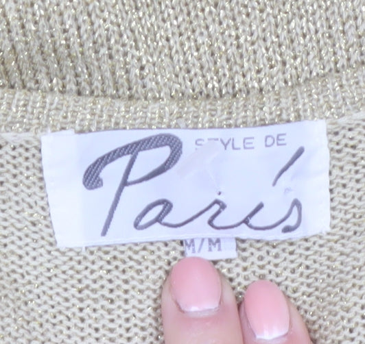 Style de Paris Women's Beige Knit Pullover Jumper Size M