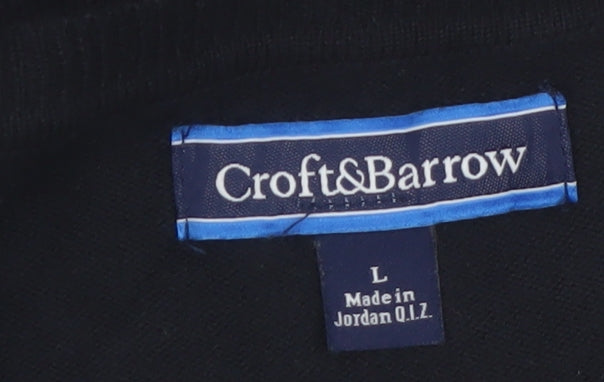 Croft & Barrow Men's Black Herringbone V-Neck Knit Vest Size L