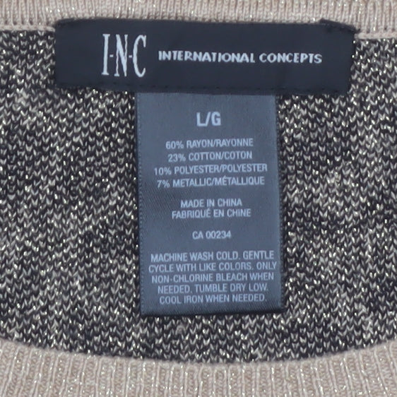 INC International Concepts Women's Beige Leopard Pullover Jumper L