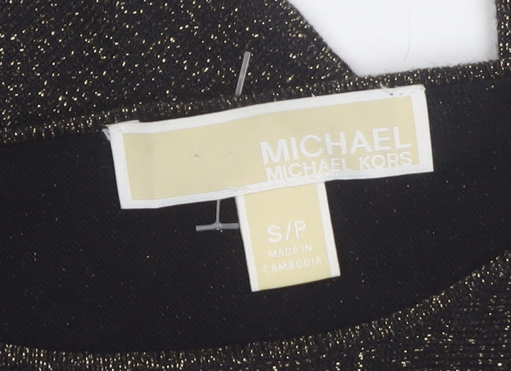 Michael Kors Women's Black Glitter Knit Boat Neck Jumper Size S