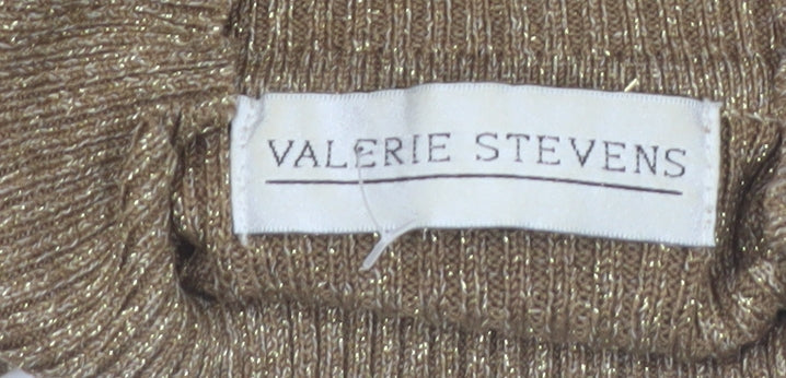 Valerie Stevens Women’s Beige Mock Neck Silk Blend Jumper L