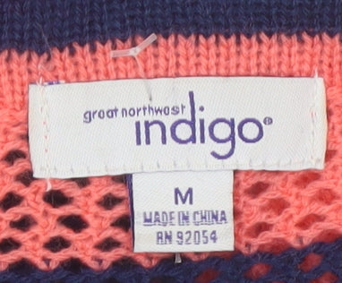 Great Northwest Indigo Women's Multicoloured M Open-Knit Pullover Jumper